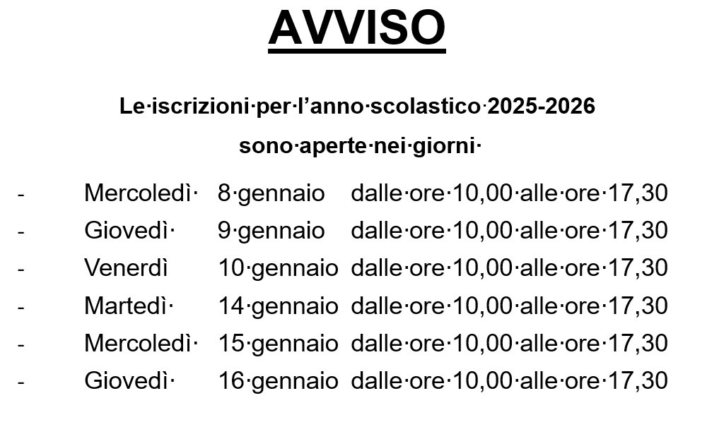 Iscrizione alla Scuola dell’infanzia per l’anno 2025/2026