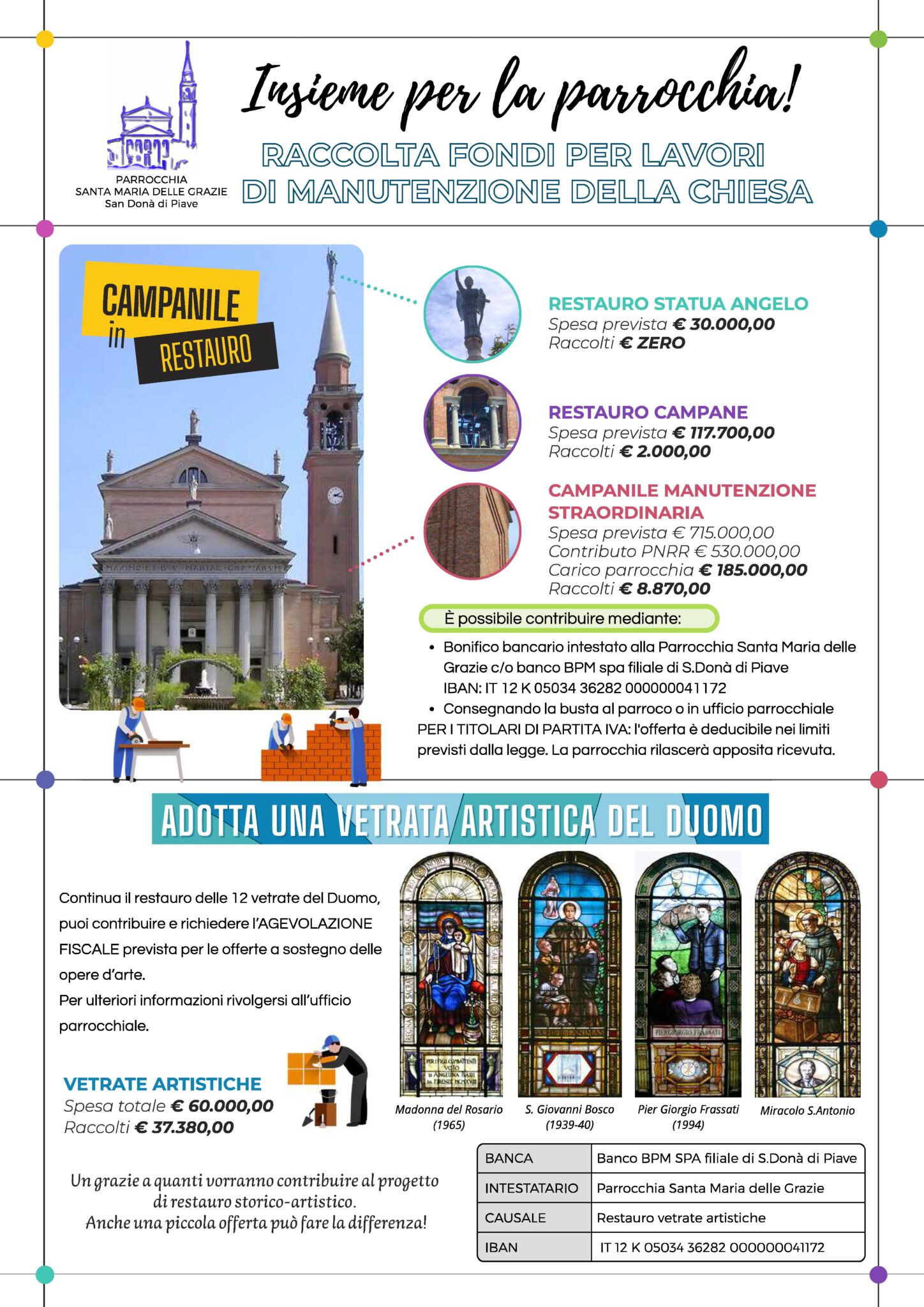 Insieme per la parrocchia – Raccolta fondi per i lavori di manutenzione